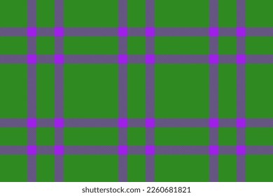 Vector textile plaid. Tartan fabric check. Background pattern seamless texture in green and purple colors.