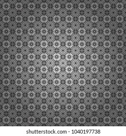 Vector textile print for bed linen, jacket, package design, fabric and fashion concepts. Seamless pattern ethnic design in black, white and gray colors. Geometric background with tribal tiles.