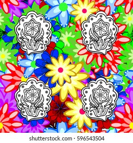 Vector textile print for bed linen, jacket, package design, fabric and fashion concepts. Seamless pattern with flowers. Floral watercolor seamless background.