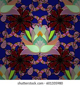 Vector textile print for bed linen, jacket, package design, fabric and fashion concepts. Seamless pattern with flowers. Floral watercolor seamless background.