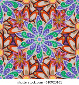 Vector textile print for bed linen, jacket, package design, fabric and fashion concepts. Seamless pattern with flowers. Floral watercolor seamless background.