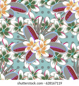 Vector textile print for bed linen, jacket, package design, fabric and fashion concepts. Seamless pattern with blue, gray and pink flowers. Floral watercolor seamless background.