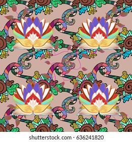 Vector textile print for bed linen, jacket, package design, fabric and fashion concepts. Seamless pattern with blue flowers. Floral watercolor seamless background.