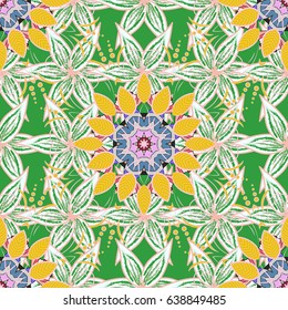 Vector textile print for bed linen, jacket, package design, fabric and fashion concepts. Seamless pattern with white flowers. Floral watercolor seamless background.
