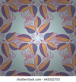 Vector textile print for bed linen, jacket, package design, fabric and fashion concepts. Seamless pattern with blue leaves. Floral watercolor seamless background.