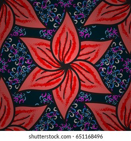 Vector textile print for bed linen, jacket, package design, fabric and fashion concepts. Seamless pattern with flowers. Floral watercolor seamless background.