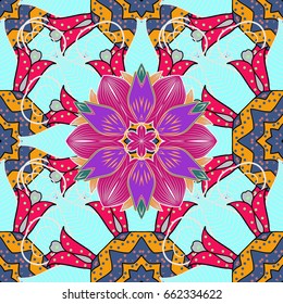Vector textile print for bed linen, jacket, package design, fabric and fashion concepts. Seamless pattern with blue flowers. Floral watercolor seamless background.