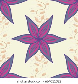 Vector textile print for bed linen, jacket, package design, fabric and fashion concepts. Seamless pattern with flowers. Floral watercolor seamless background.