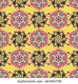 Vector textile print for bed linen, jacket, package design, fabric and fashion concepts. Seamless pattern with flowers. Floral watercolor seamless background.