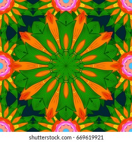 Vector textile print for bed linen, jacket, package design, fabric and fashion concepts. Seamless pattern with pink flowers. Floral watercolor seamless background.