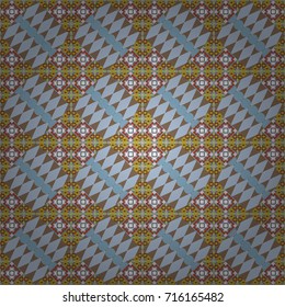 Vector textile print for bed linen, jacket, package design, fabric and fashion concepts. Seamless pattern ethnic design in gray, beige and neutral colors. Geometric background with tribal tiles.