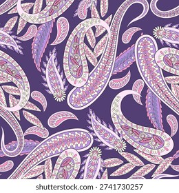 Vector textile print. Seamless Design for covers, fabrics, textiles, wrapping paper. Vector pattern Paisley Indian motifs and decorative floral elements