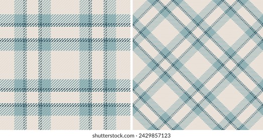 Vector textile tartan of background fabric seamless with a check texture plaid pattern set in night colors.