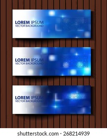 Vector textural banners in grunge style. Eps 10. set of blue vector rectangular banners