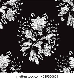 Vector texture with abstract flowers. Endless background. Ethnic lace pattern. Vector backdrop. Bright pattern. Summer template. Use for wallpaper, pattern fills, web page background