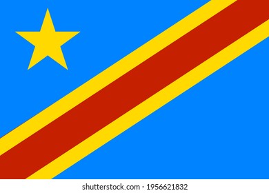 Vector texture background illustration Flag of the Democratic Republic of Congo