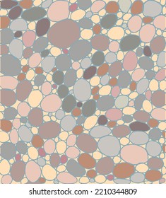 Vector texture, background. Sea stones in delicate shades of gray, pink, beige. EPS 10.
