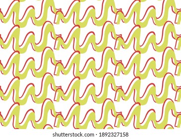 Vector texture background, seamless pattern. Hand drawn, yellow, red and white colors.