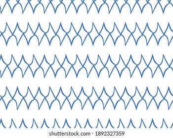 Vector texture background, seamless pattern. Hand drawn, blue and white colors.