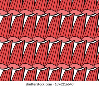 Vector texture background, seamless pattern. Hand drawn, red, black and white colors.