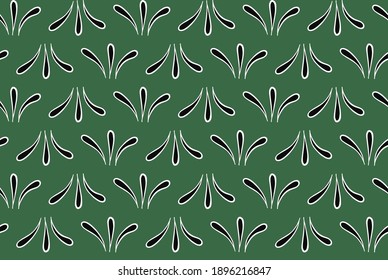 Vector texture background, seamless pattern. Hand drawn, green, black and white colors.