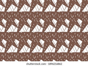 Vector texture background, seamless pattern. Hand drawn, brown and white colors.