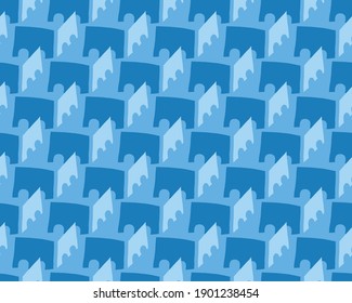 Vector texture background, seamless pattern. Hand drawn and blue colors.