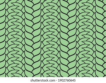 Vector texture background, seamless pattern. Hand drawn, green and black colors.
