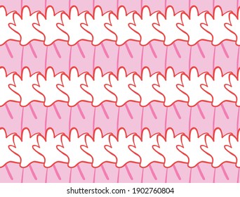 Vector texture background, seamless pattern. Hand drawn, pink, red and white colors.