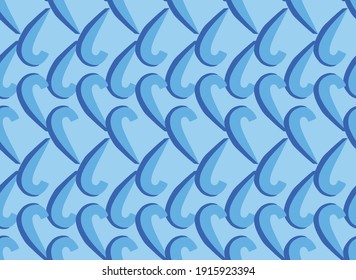 Vector texture background, seamless pattern. Hand drawn and blue colors.