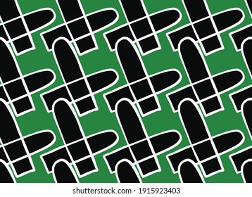Vector texture background, seamless pattern. Hand drawn, green, black and white colors.
