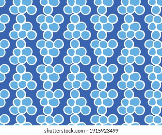 Vector texture background, seamless pattern. Hand drawn, blue and white colors.