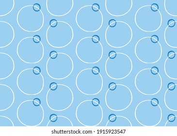 Vector texture background, seamless pattern. Hand drawn, blue and white colors.