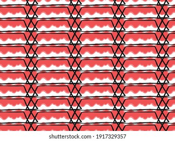 Vector texture background, seamless pattern. Hand drawn, red, black and white colors.