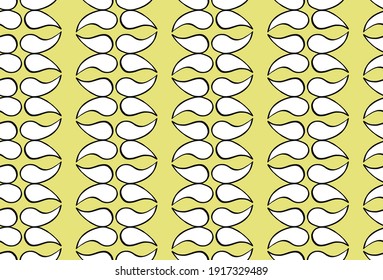Vector texture background, seamless pattern. Hand drawn, yellow, black and white colors.