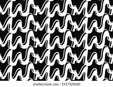 Vector texture background, seamless pattern. Hand drawn, black and white colors.