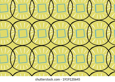 Vector texture background, seamless pattern. Hand drawn, yellow, black, blue and white colors.