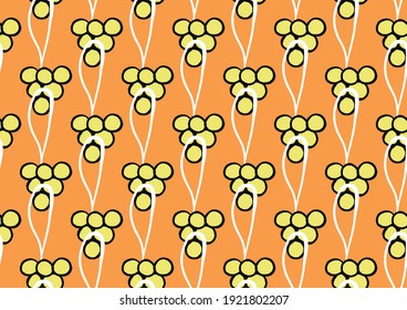Vector texture background, seamless pattern. Hand drawn, orange, yellow, black and white colors.
