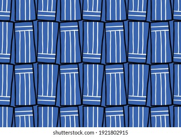 Vector texture background, seamless pattern. Hand drawn, blue, white and black colors.