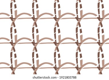 Vector texture background, seamless pattern. Hand drawn, brown and white colors.