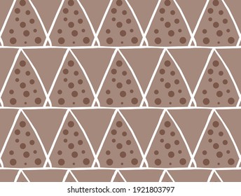 Vector texture background, seamless pattern. Hand drawn, brown and white colors.