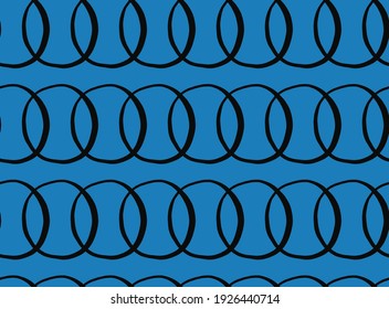 Vector texture background, seamless pattern. Hand drawn, blue and black colors.