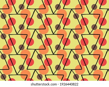 Vector texture background, seamless pattern. Hand drawn, yellow, brown, orange, red and black colors.