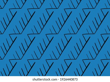 Vector texture background, seamless pattern. Hand drawn, blue and black colors.