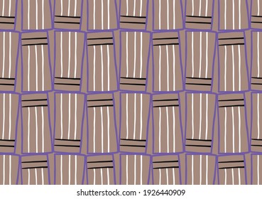 Vector texture background, seamless pattern. Hand drawn, purple, brown, black and white colors.