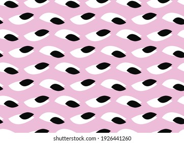 Vector texture background, seamless pattern. Hand drawn, pink, black and white colors.