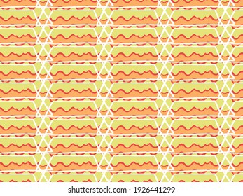 Vector texture background, seamless pattern. Hand drawn, yellow, orange, red and white colors.
