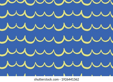 Vector texture background, seamless pattern. Hand drawn, blue and yellow colors.