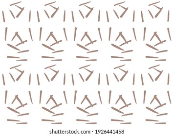 Vector texture background, seamless pattern. Hand drawn, brown and white colors.