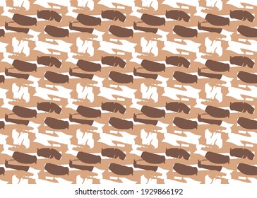 Vector texture background, seamless pattern. Hand drawn, brown and white colors.